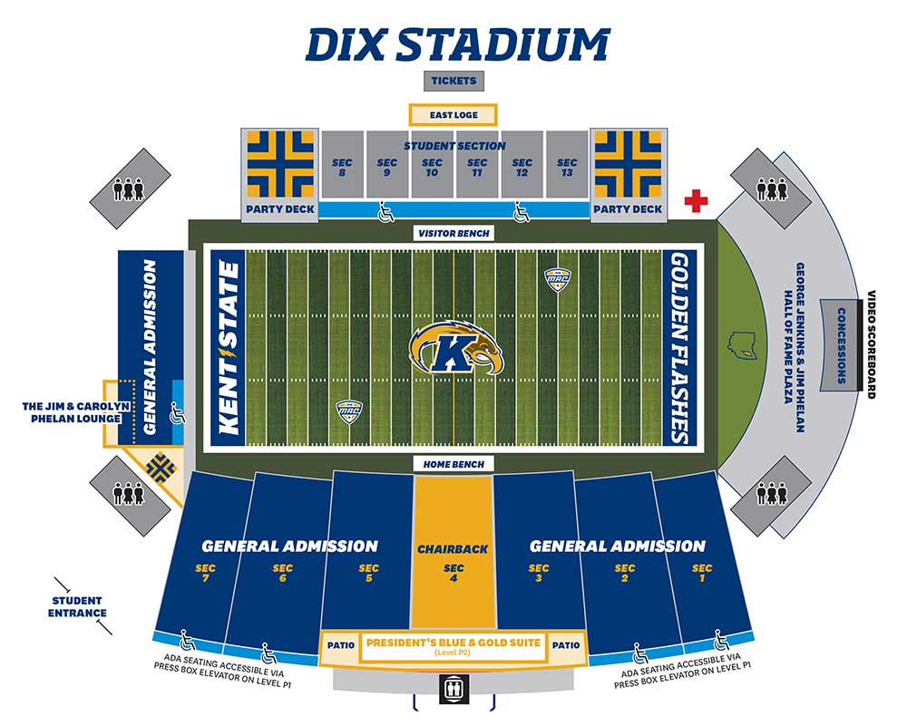 Seating chart for Dix Stadium
