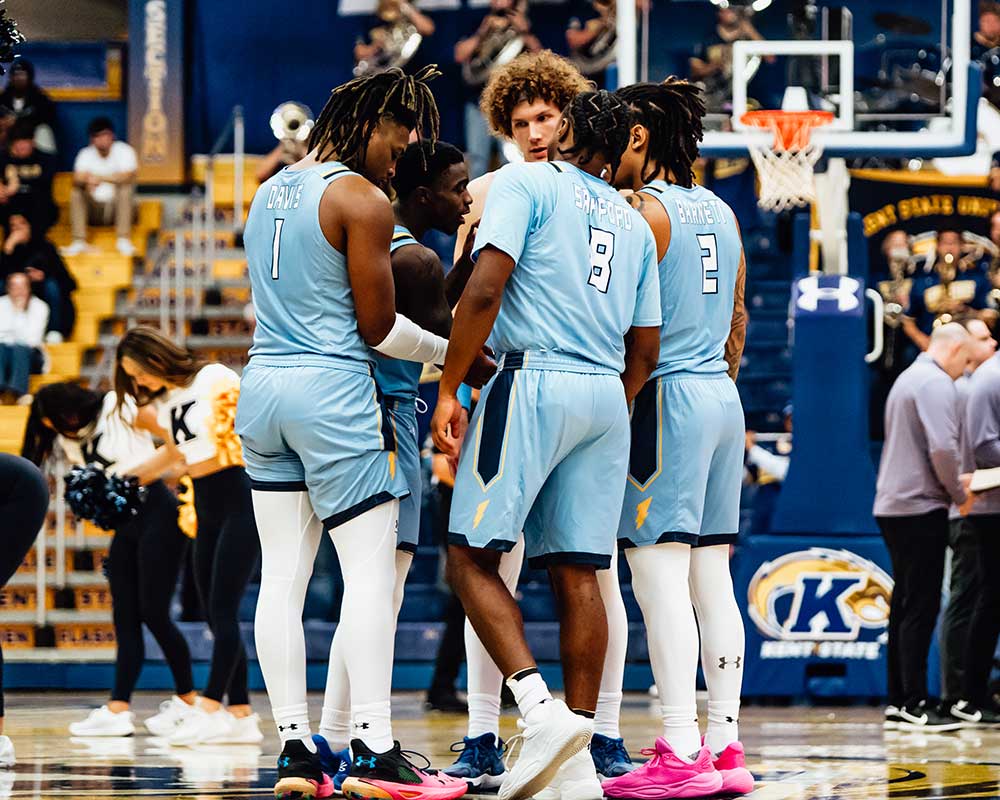 Team huddling during game
