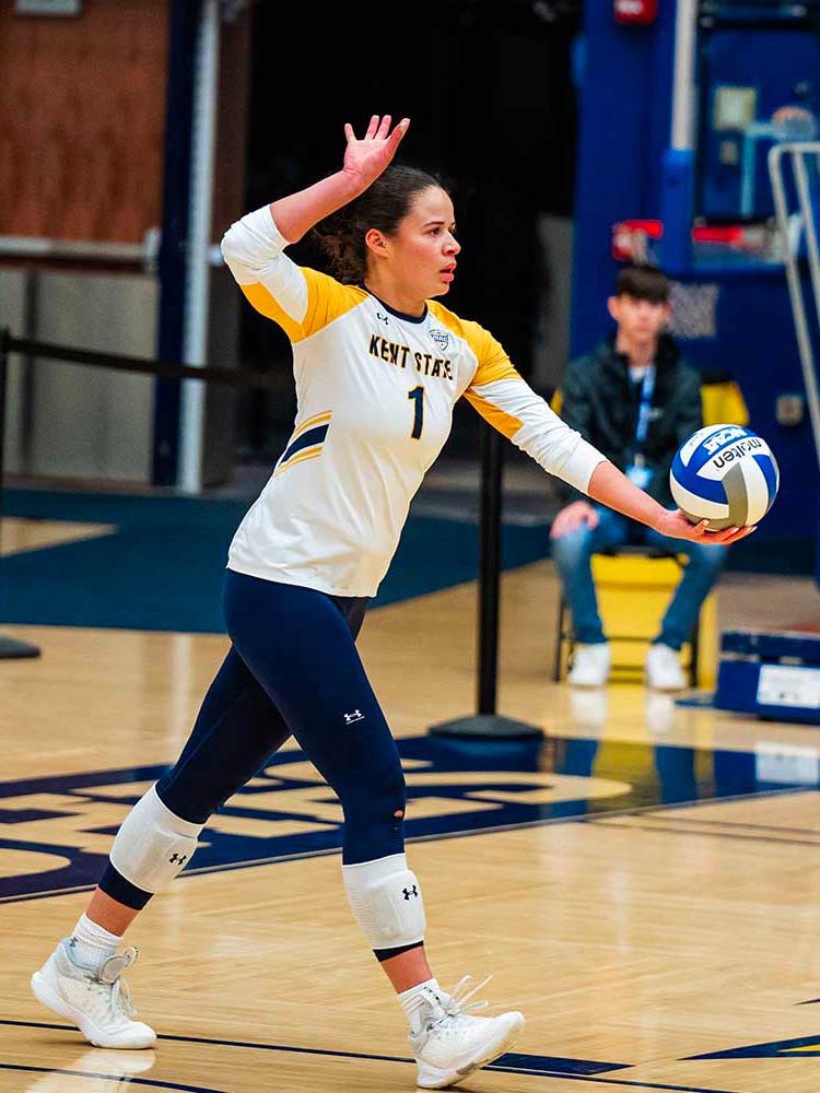 volleyball player serving ball